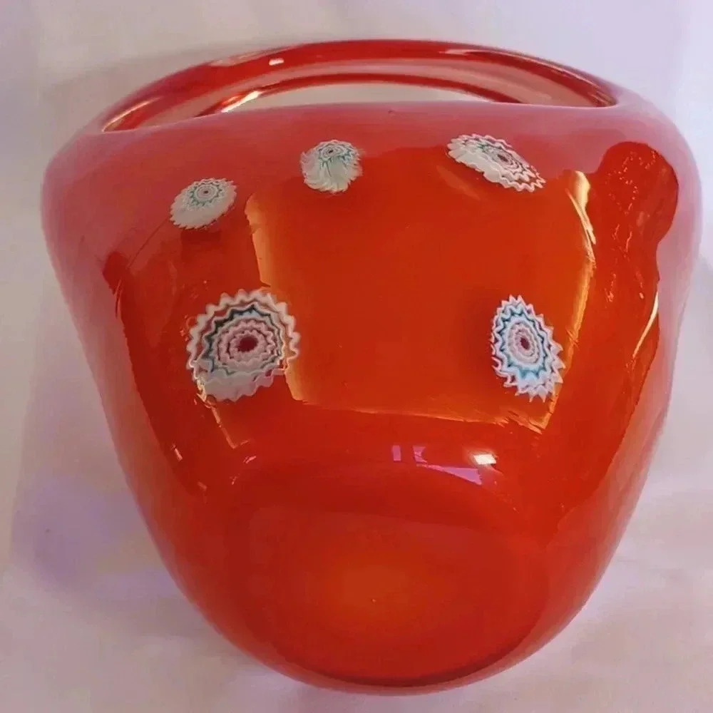 Vintage Mcm Murano Glass Basket - Picture 4 of 4
